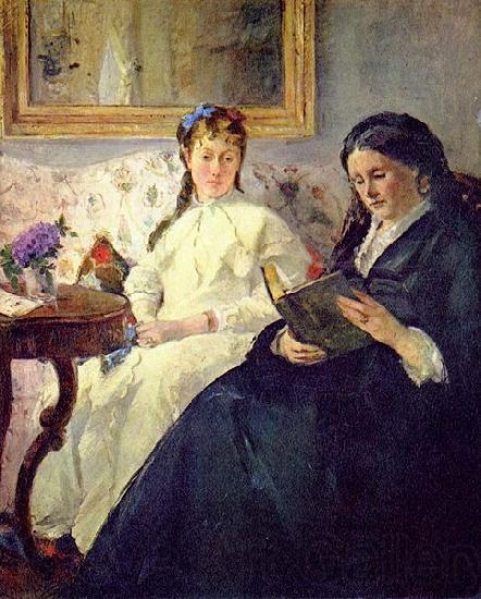 Berthe Morisot Portrait de Mme Morisot et de sa fille Mme Pontillon ou La lecture France oil painting art